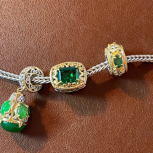 Michael Valitutti Gems en Vogue double sided green gemstone CHARM 925 silver 18k - Picture 7 of 7